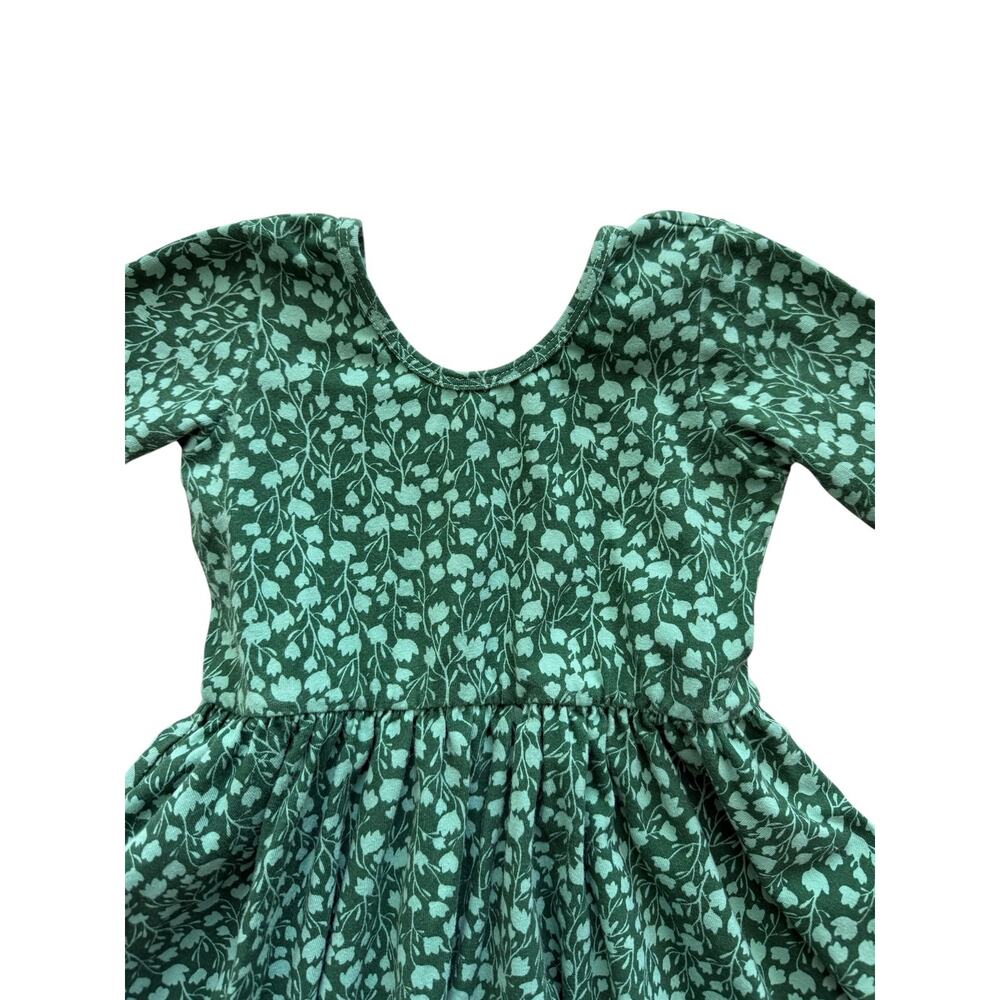 Alice + Ames Green Pia Floral Long Sleeve Ballet Dress Size 5 - Picture 2 of 5